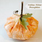 coffee filter pumpkin close up