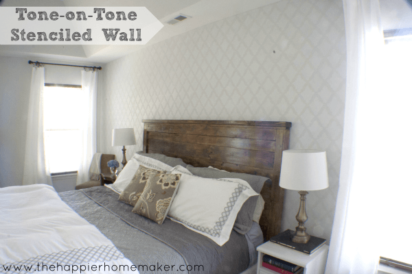 tone on tone stenciled wall