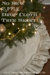 drop cloth ruffle tree skirt diy no sew