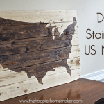 wood art wall map stained stain us united states