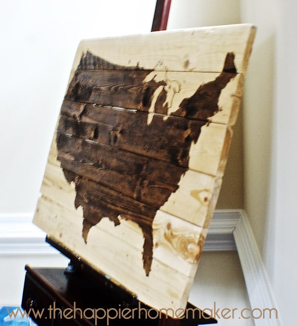stained wood us united states map art diy