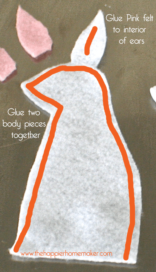 felt bunny glue instructions