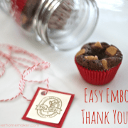 embossed stamped thank you tags