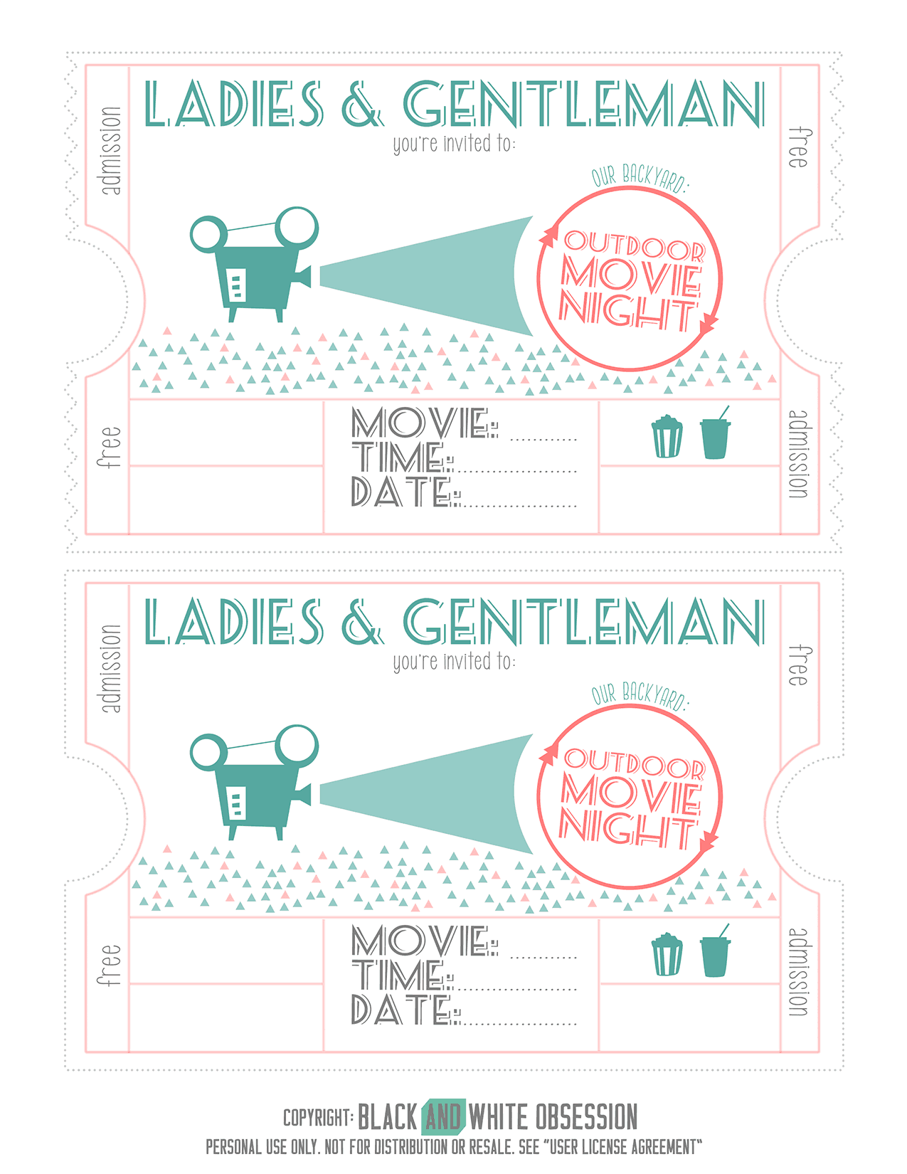 Free Customizable Movie Night Invitation | The Happier Homemaker